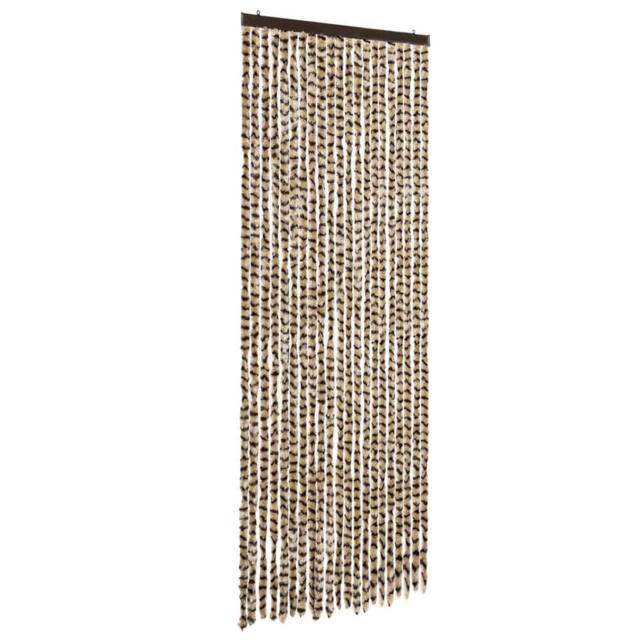 Berkfield Home Fly Curtain Beige & Brown 90x200 cm Chenille - image 1