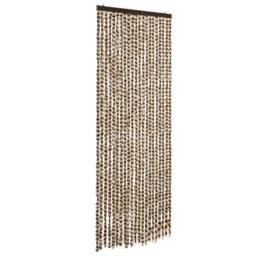 Berkfield Home Fly Curtain Beige & Brown 90x200 cm Chenille