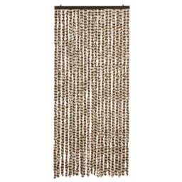 Berkfield Home Fly Curtain Beige & Brown 90x200 cm Chenille - thumbnail 3