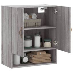 Berkfield Home Wall Cabinet Grey Sonoma 60x31x70 cm Engineered Wood - Size: 60 x 31 x 70 cm - thumbnail 4