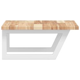 Berkfield Home Basin Shelf Wall Mounted Steel & Solid Wood Acacia in Brown - thumbnail 5