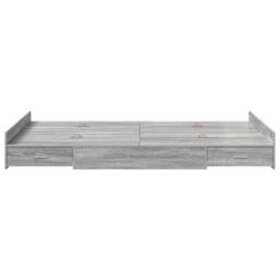 Berkfield Home Storage Bed Frame Grey sonoma 120 x 190 cm Engineered wood - thumbnail 5