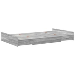 Berkfield Home Storage Bed Frame Grey sonoma 120 x 190 cm Engineered wood - thumbnail 7