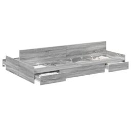 Berkfield Home Storage Bed Frame Grey sonoma 120 x 190 cm Engineered wood - thumbnail 3