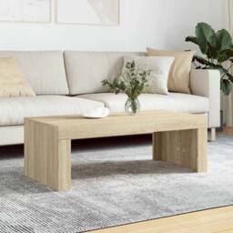 Berkfield Home Modern Coffee Table Sonoma Oak 102x50x36 cm Engineered Wood in Light Brown - Size: 102 x 50 x 36 cm - thumbnail 2
