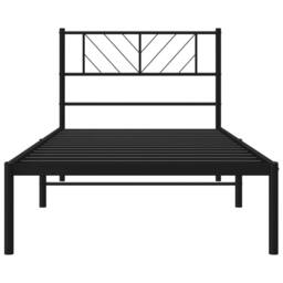 Berkfield Home Metal Bed Frame with Headboard Black 90x190 cm Single - thumbnail 5