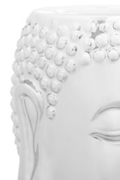 Orsina Silver Buddha Ceramic Side Table, Modern Silver Side Table, Buddha Face Side Table, Modern Side Table - thumbnail 3