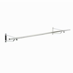 House of Home Clothes Rail Wall Mounted Garment Hanging Wardrobe Rack Storage Size 4ft Long in Silver - thumbnail 3