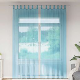 Berkfield Home Voile Curtains with Loops 2 pcs Turquoise 140x260 cm
