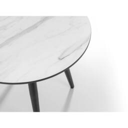 Cheshire Valdore Marble Effect Lamp Table in White Marble & Black - thumbnail 5