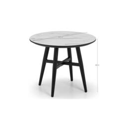 Cheshire Valdore Marble Effect Lamp Table in White Marble & Black - thumbnail 6