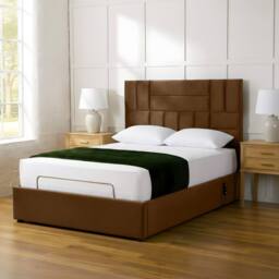 PARADISE BEDS LTD Electric Adjustable Panel Mobility Bed with Headboard & Mattress in Dark Brown - Size: Super King - thumbnail 1