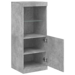 Berkfield Home Sideboard with LED Lights Concrete Grey 41x37x100 cm - Size: 41 x 37 x 100 cm - thumbnail 7
