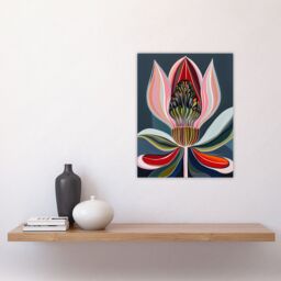 "Artery8 Magic Lotus Flower Psychedelic Bloom Design Wall Art Print - Size: W12"" x H16""" - thumbnail 4