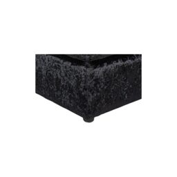LUXURY LIFE Dylan Crushed Velvet Fabric Footstool in Black - thumbnail 4