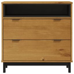 Berkfield Home Drawer Cabinet FLAM 80x40x80 cm Solid Wood Pine in Brown - Size: 80 x 40 x 80 cm - thumbnail 5