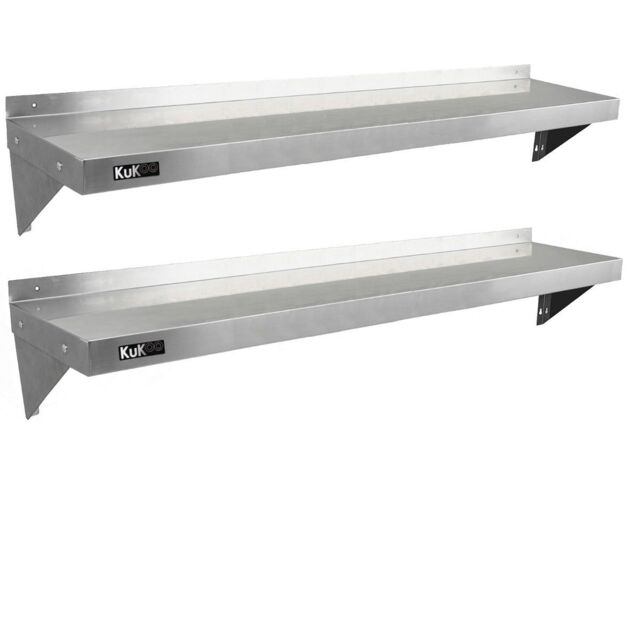 Monstershop 2 x KuKoo Stainless Steel Shelves 1500mm x 300mm in Silver - image 1