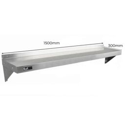 Monstershop 2 x KuKoo Stainless Steel Shelves 1500mm x 300mm in Silver - thumbnail 4