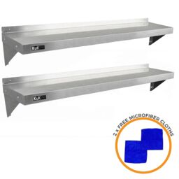 Monstershop 2 x KuKoo Stainless Steel Shelves 1500mm x 300mm in Silver - thumbnail 2