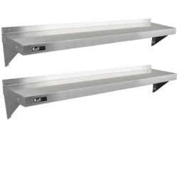 Monstershop 2 x KuKoo Stainless Steel Shelves 1500mm x 300mm in Silver