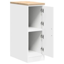 Berkfield Home Garage Storage Cabinet White 30x51x85 cm Solid Wood Pine - Size: 30 x 51 x 85 cm - thumbnail 5