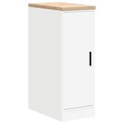 Berkfield Home Garage Storage Cabinet White 30x51x85 cm Solid Wood Pine - Size: 30 x 51 x 85 cm - thumbnail 2