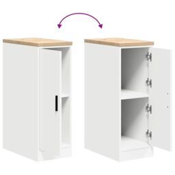 Berkfield Home Garage Storage Cabinet White 30x51x85 cm Solid Wood Pine - Size: 30 x 51 x 85 cm - thumbnail 9