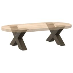 Berkfield Home Coffee Table Legs X-Shaped 2 pcs Natural Steel 50x(30-31) cm Steel in Brown - thumbnail 8