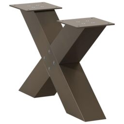 Berkfield Home Coffee Table Legs X-Shaped 2 pcs Natural Steel 50x(30-31) cm Steel in Brown - thumbnail 4