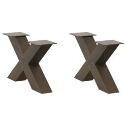 Berkfield Home Coffee Table Legs X-Shaped 2 pcs Natural Steel 50x(30-31) cm Steel in Brown - thumbnail 1