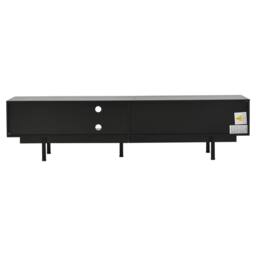 ModernLuxe TV cabinet stand with 2 drawers, doors & open shelf for 80 inch TV in Black - thumbnail 7