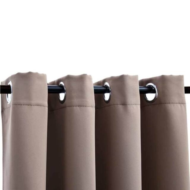 Berkfield Home Elegant Blackout Curtains with Metal Rings 2 pcs Taupe 140x225 cm - image 1