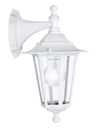 Loops IP44 Outdoor Wall Light White Aluminium Lantern 1 x 60W E27 Bulb Porch Lamp