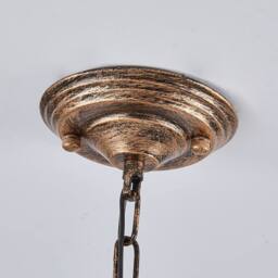 NIVOR 3 Light Industrial Globe Vintage Chandelier Spherical Pendant E14 in Gold - thumbnail 9