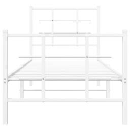 Berkfield Home Metal Bed Frame without Mattress with Footboard White 75x190cm - Size: 75x190 cm - thumbnail 5