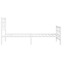 Berkfield Home Metal Bed Frame without Mattress with Footboard White 75x190cm - Size: 75x190 cm - thumbnail 6