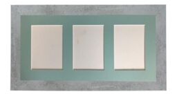 Frames & Mirrors 4U Metro Mineral Grey Frame with Blue Mount for 3 Image Sizes 7 x 5 Inch in Mid Grey - thumbnail 1
