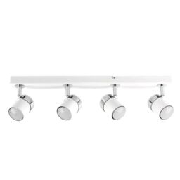 ValueLights Rosie Spotlight 4 Way White Ceiling Bar Spotlight - thumbnail 1