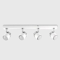 ValueLights Rosie Spotlight 4 Way White Ceiling Bar Spotlight - thumbnail 2
