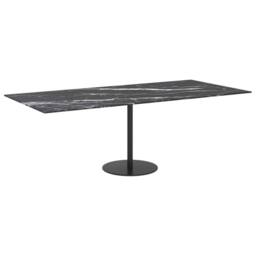 Berkfield Home Table Top Black 100x62 cm 8mm Tempered Glass with Marble Design - thumbnail 5