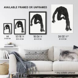 Artery8 Man muscles Anatomical silhouette study Stolk Framed Wall Art Print in White - Size: A4 - thumbnail 3
