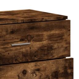 Berkfield Home Sideboards 2 pcs Smoked Oak 60x39x80 cm Engineered Wood in Brown - Size: 60 x 39 x 80 cm - thumbnail 8