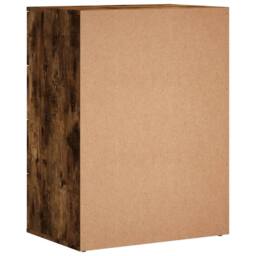 Berkfield Home Sideboards 2 pcs Smoked Oak 60x39x80 cm Engineered Wood in Brown - Size: 60 x 39 x 80 cm - thumbnail 7
