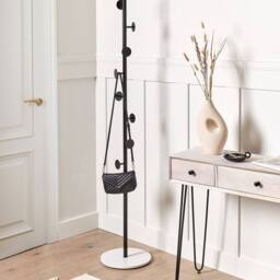 Wyld and Coco Black Marble Base Coat Stand Freestanding Industrial Jacket Rack - thumbnail 1