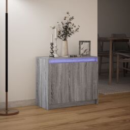 Berkfield Home Sideboard with LED Grey Sonoma 72x34x61 cm Engineered Wood - Size: 72 x 34 x 61 cm - thumbnail 5