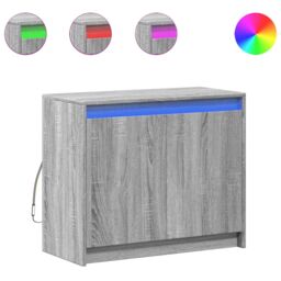 Berkfield Home Sideboard with LED Grey Sonoma 72x34x61 cm Engineered Wood - Size: 72 x 34 x 61 cm - thumbnail 2