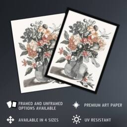 "Artery8 Spring Flowers in a Vase Still Life Teyler Wall Art Poster Print in White - Size: W12"" x H16""" - thumbnail 2