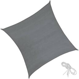 tectake Shade Sail - Rectangular With Uv Protection 50+, Water-Repellent, Grey - Size: Small - thumbnail 1