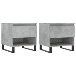 Berkfield Home Coffee Tables 2 pcs Concrete Grey 50x46x50 cm Engineered Wood - Size: 50 x 46 x 50 cm - thumbnail 2