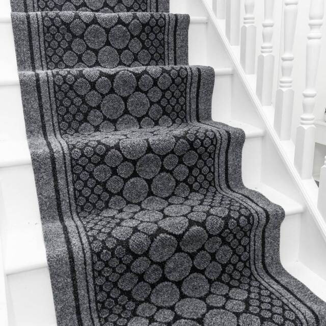 runrug Stair Runner Carpet - Durable Tuft, Non-Slip, 7.2mm - 'Cork' in Grey - Size: 66 cm x 480 cm - image 1